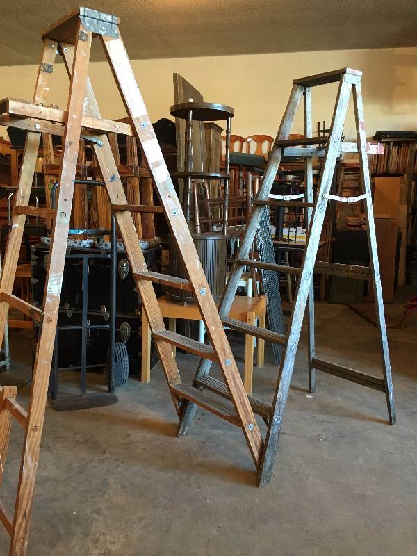 Two 6  Wood Step Ladders
