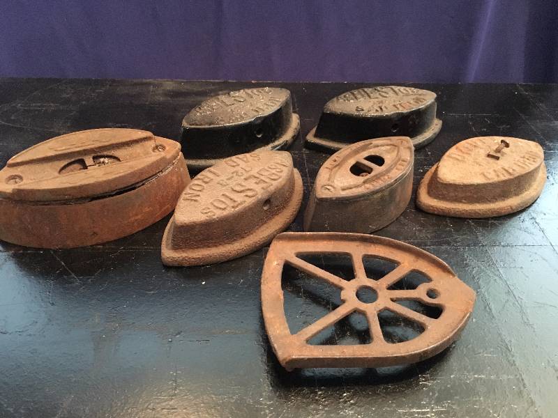 Six Sad Irons & One Sad Iron Plate