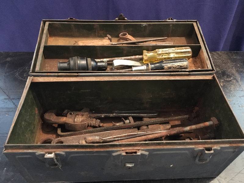 Vintage Tool Box and Tools