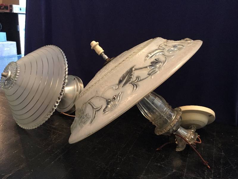 Wow, Two Beautiful Vintage Celling Light Fixtures