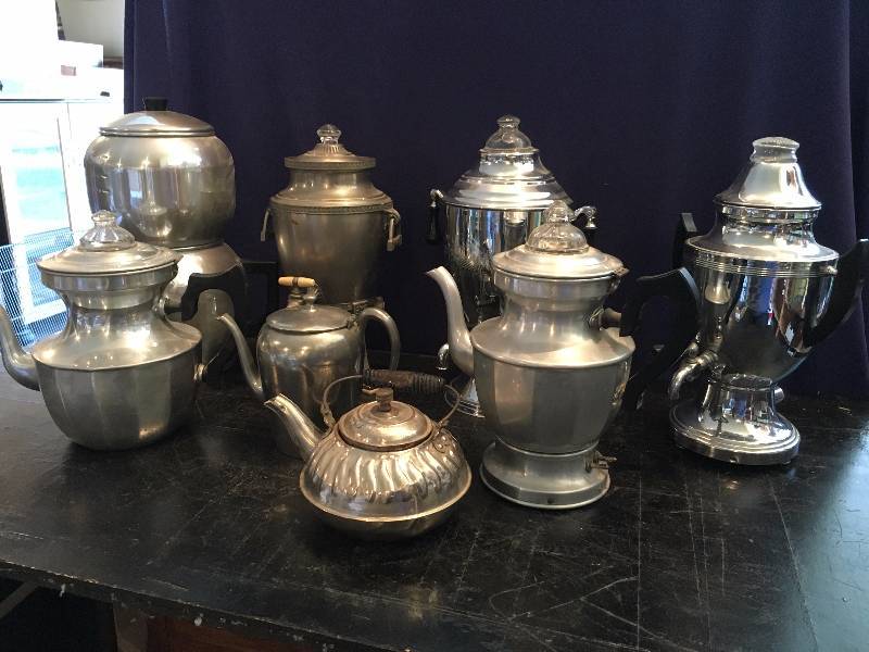 Huge Group of Vintage Coffee Makers and Servers