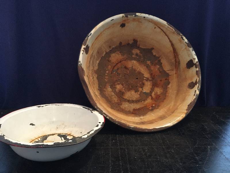 Vintage Rusty Enamel Pans