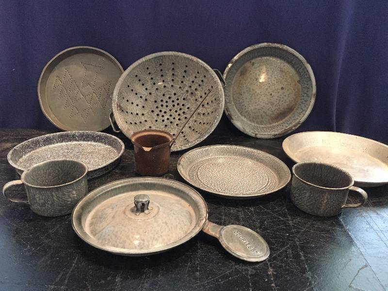 Vintage Gray Enamel