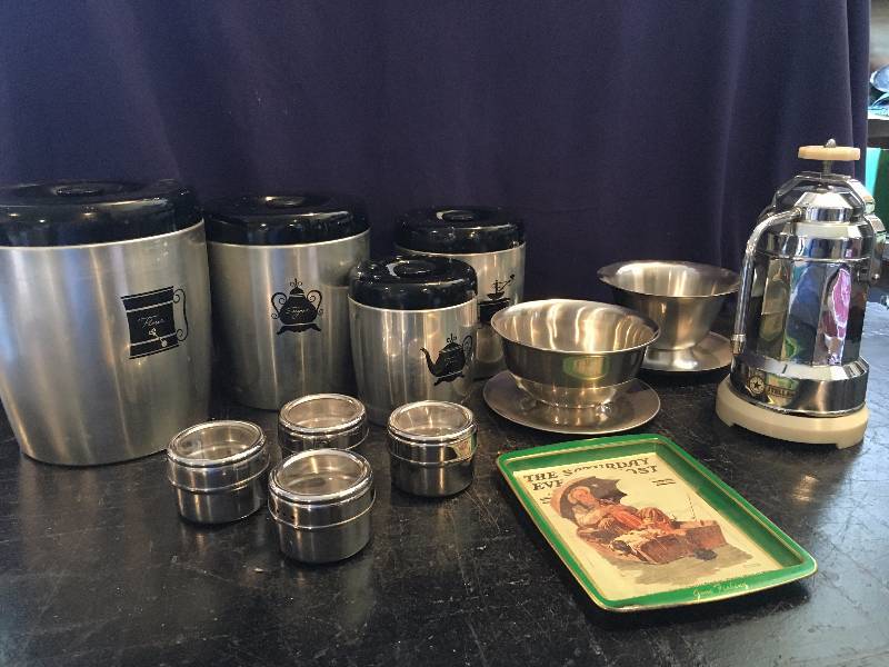 Four Spice Tins, Canister Set and More