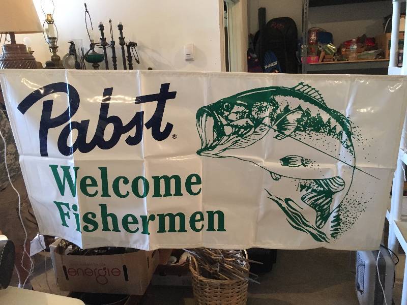 Pabst Welcome Fisherman Sign