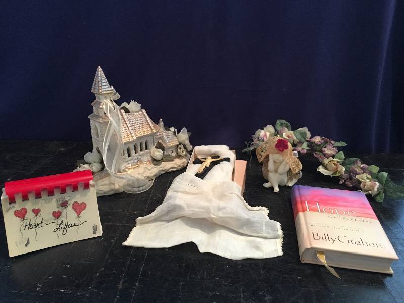 Ceramic Hand Painted Church, Angel & More