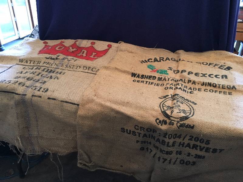 Two Very Heavy Burlap Bags