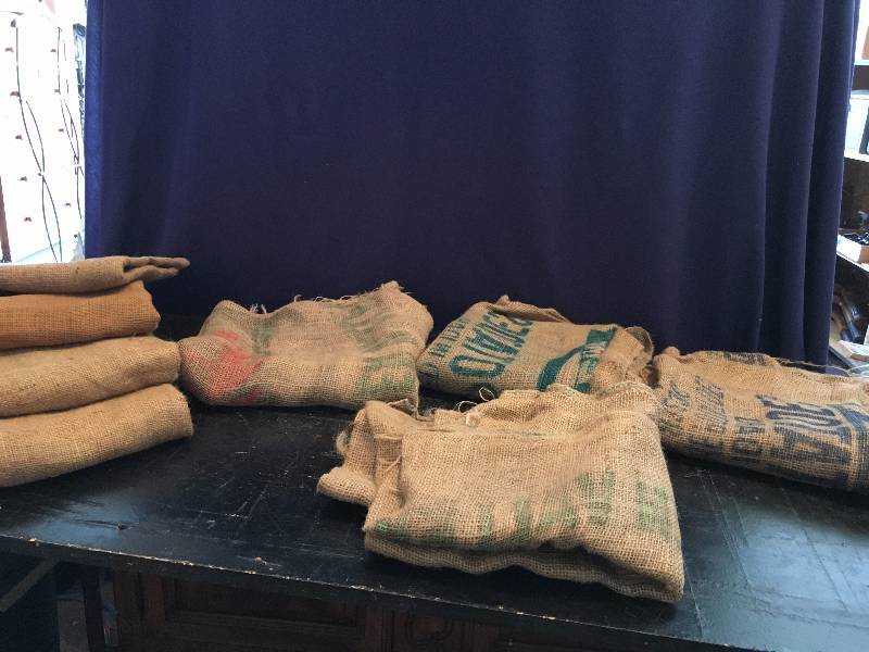 Eight Burlap Bags
