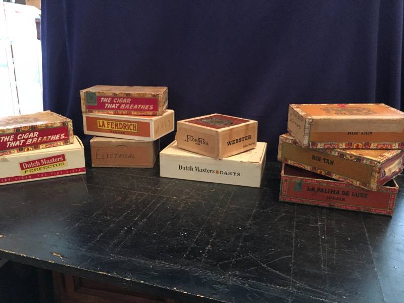 Ten Vintage Cigar Boxs