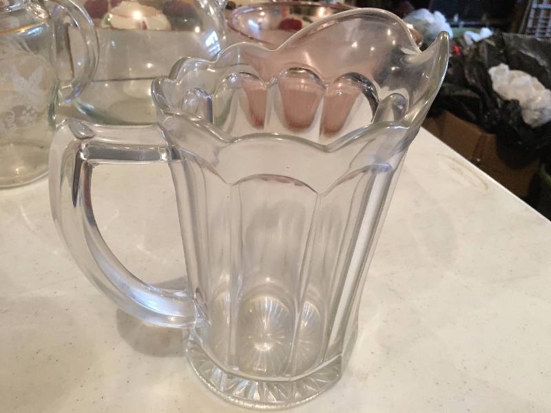 Heavy Glass Water Pitcher