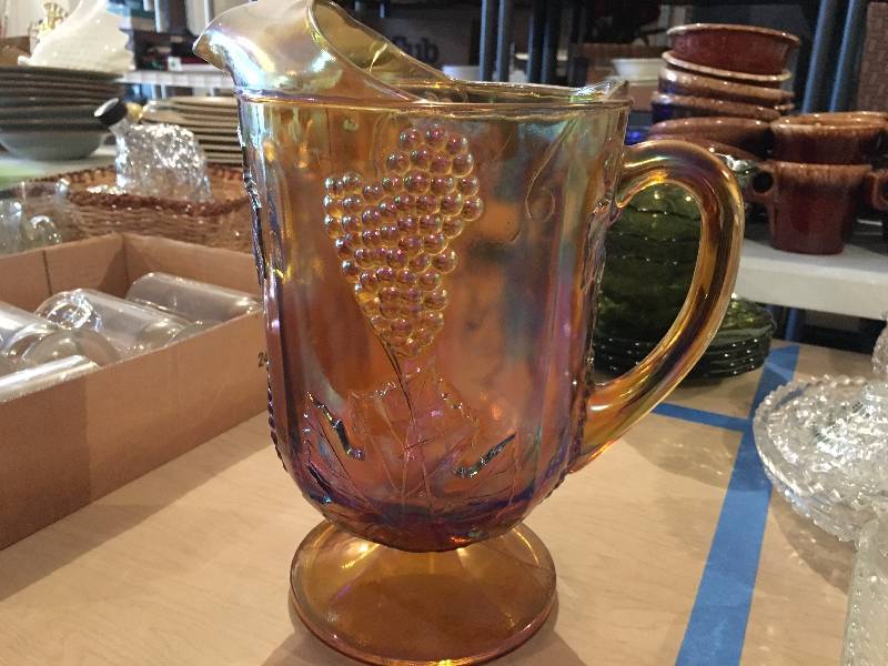 Carnival Glass Water Pitcher For Display Only