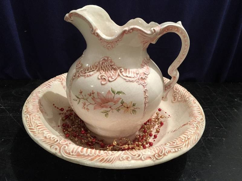 Decorative Pitcher and Bowl