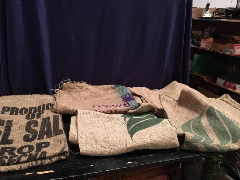 Five Large Burlap Bags