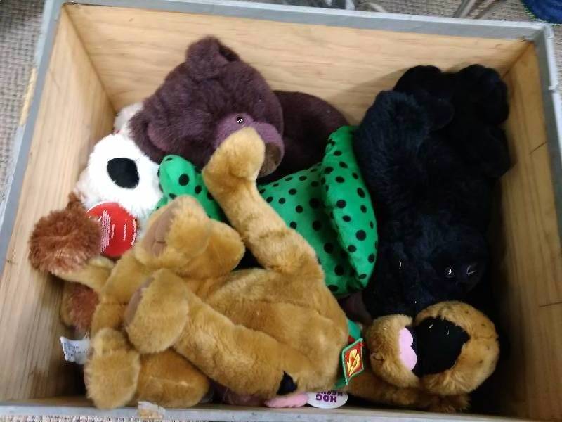 Large Wood Toy Bin Full of Stuffed Animals | Everything Starts at $1.00 ...