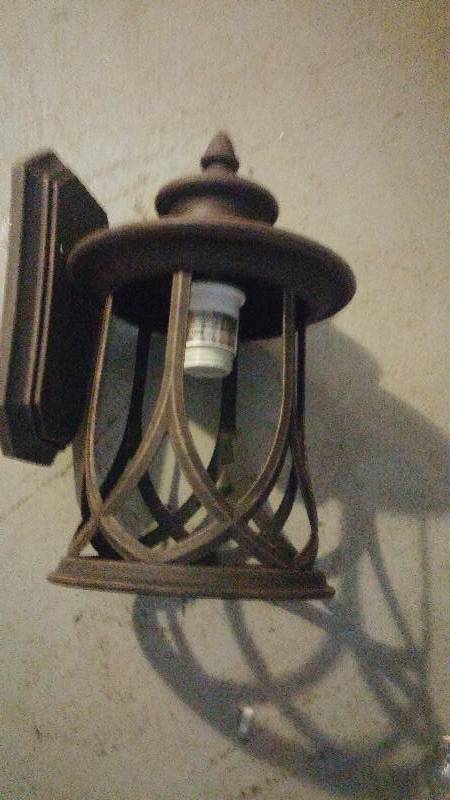 2 Progress Lighting Aged Copper Outdoor Lantern - Missing Glass