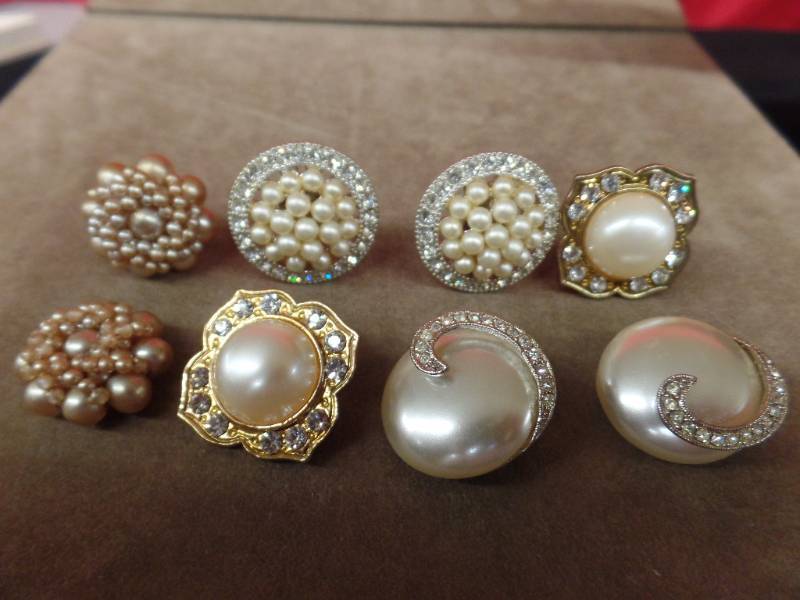 Pearl and Rhinestone Earrings