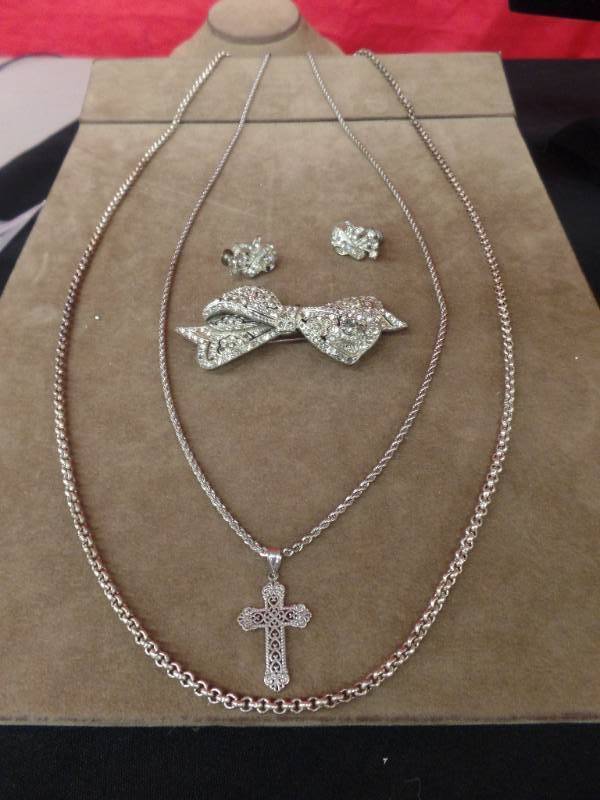 Vintage Silver and Rhinestone Jewelry