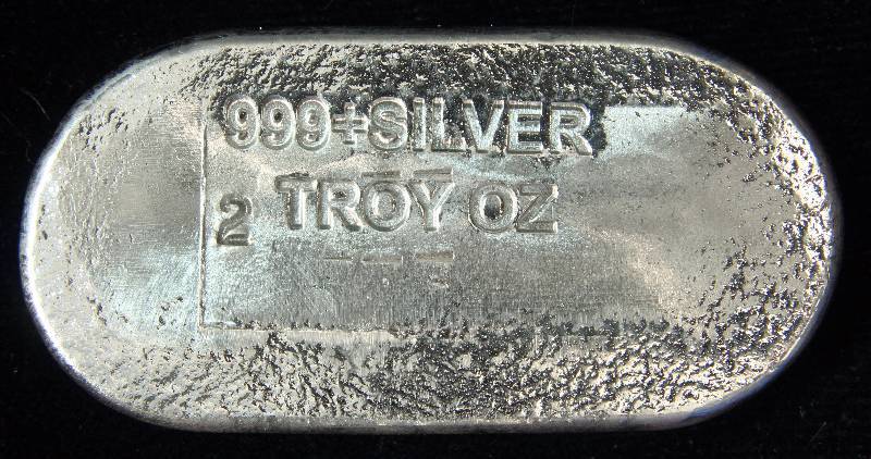 2 TROY OZ. .999 FINE SILVER BAR ENGELHARD HAND POURED
