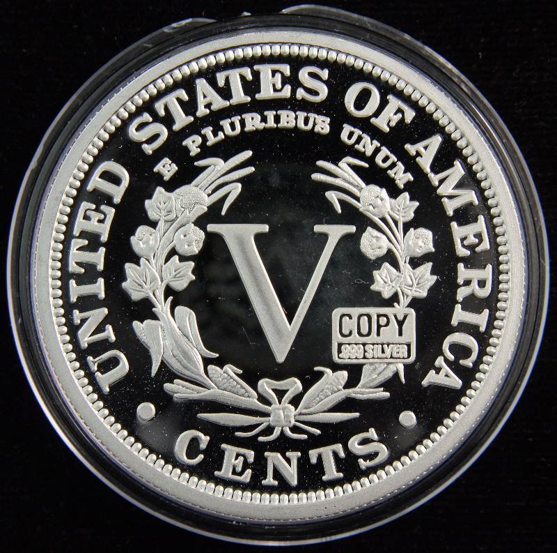 2 TROY OZ. .999 FINE SILVER PROOF 1913 LIBERTY NICKEL DESIGN IN AIRTITE HOLDER