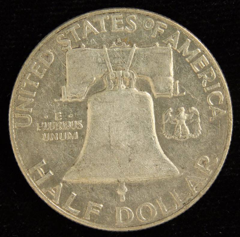 1953-D FRANKLIN SILVER HALF DOLLAR XF