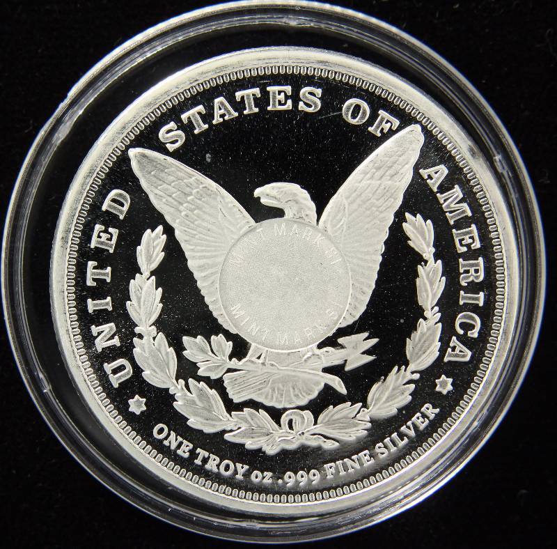1 TROY OZ. .999 FINE SILVER MORGAN DOLLAR DESIGN IN AIRTITE HOLDER