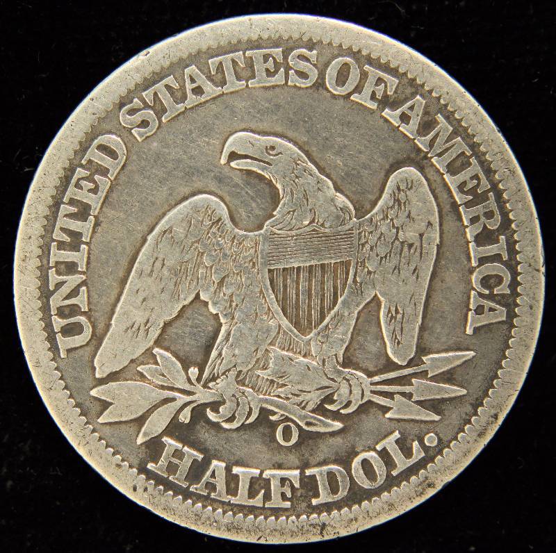 1859-O SEATED LIBERTY SILVER HALF DOLLAR VG