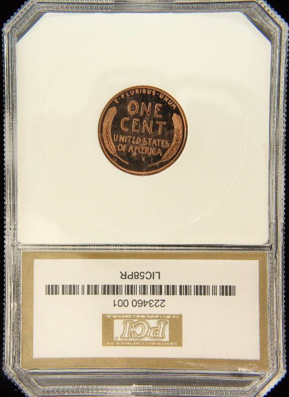 1958 PROOF LINCOLN WHEAT CENT CERTIFIED PF67 DEEP CAMEO PCI