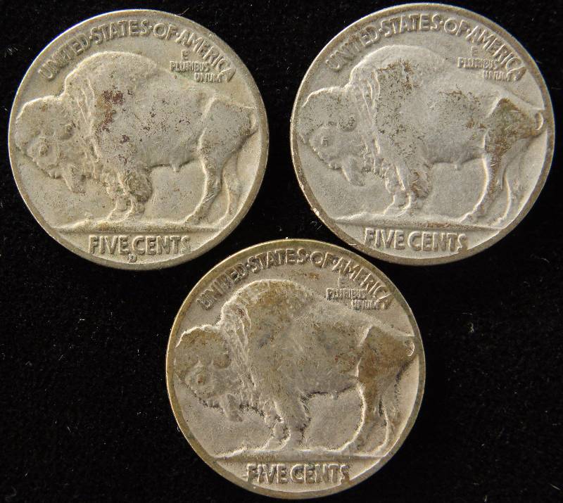 GROUP OF 3 BUFFALO NICKELS AS PICTURED