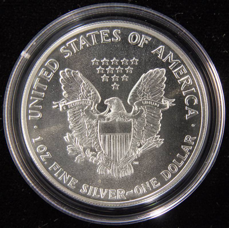 1989 AMERICAN SILVER EAGLE 1 TROY Oz. .999 FINE SILVER DOLLAR IN AIRTITE HOLDER