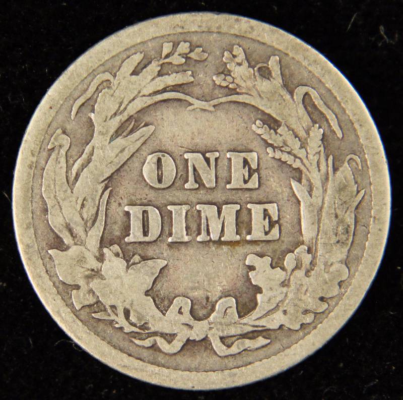 1916 BARBER SILVER DIME GOOD