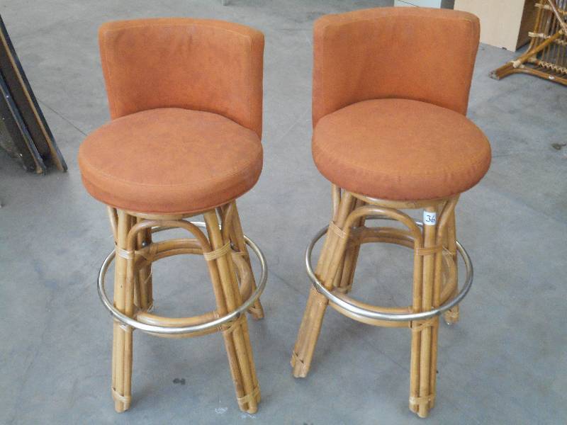 (2) Matching Swivel Bar Stools ...