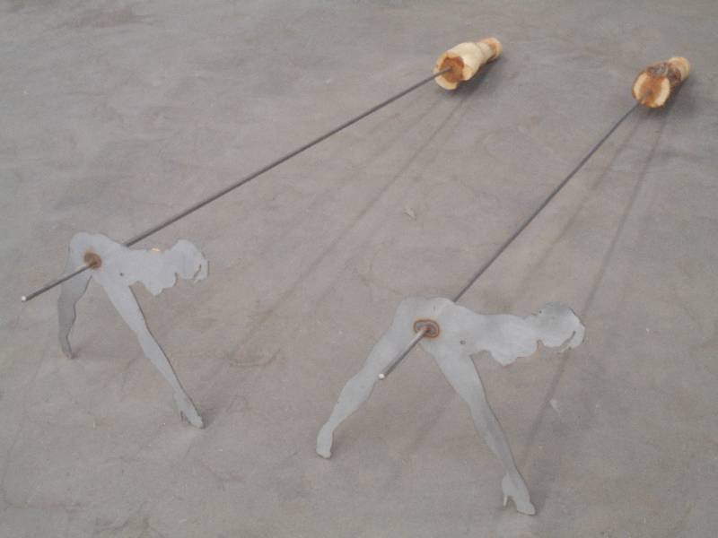 (2) Custom Made Hot Dog Roaster Sti...