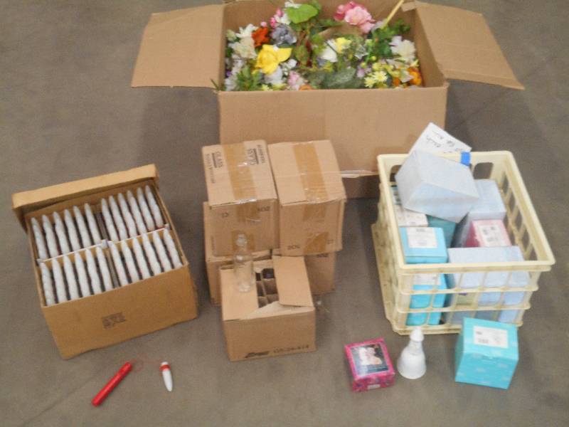 Lot Of Artificial Plants, Box Of P...