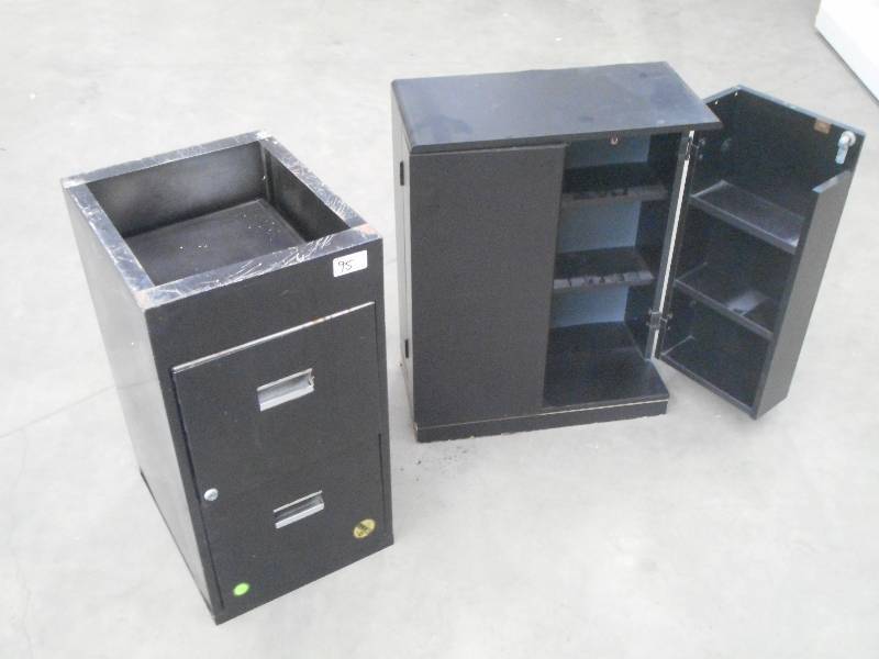 (1) 2-Drawer File Cabinet & (1) Dou...