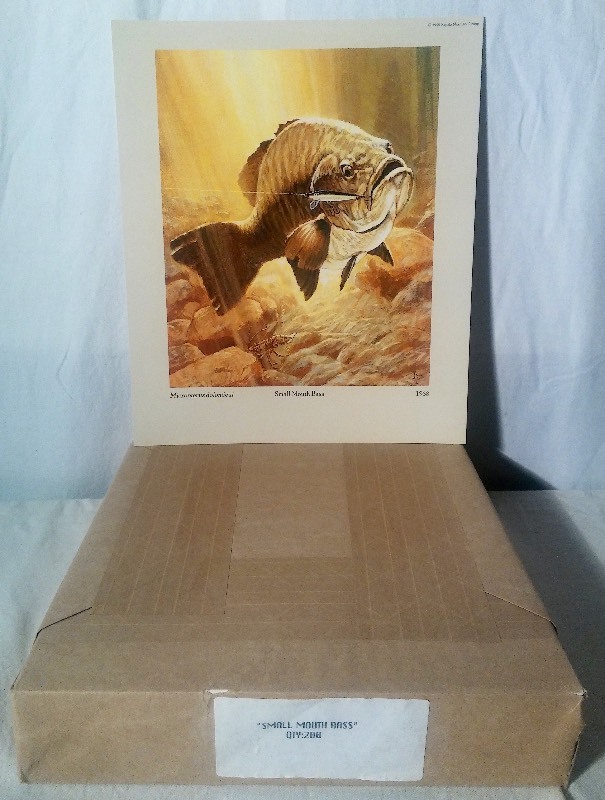 Small Mouth Bass Lithograph Prints - sold as an Individual lot of quantity 200 prints (print size 10.5 x 12.5)