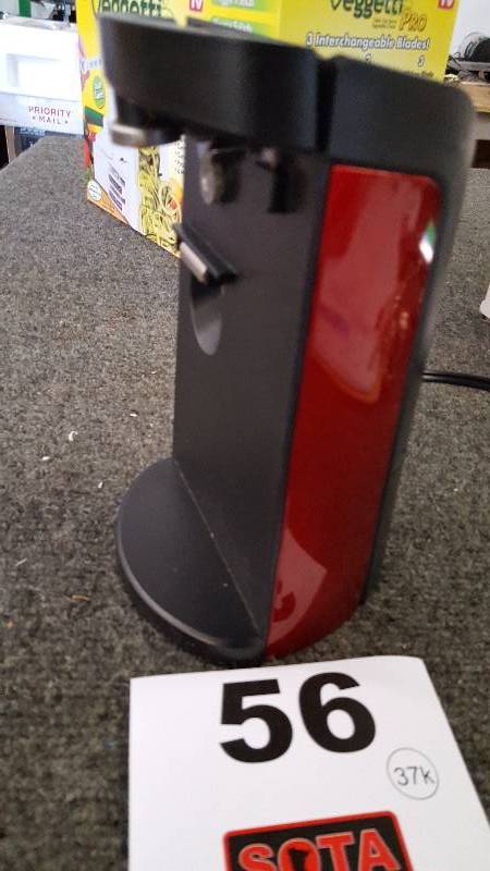 lot 56 image: Tall Electric Can Opener Bottle Openerknife sharpener- Red
