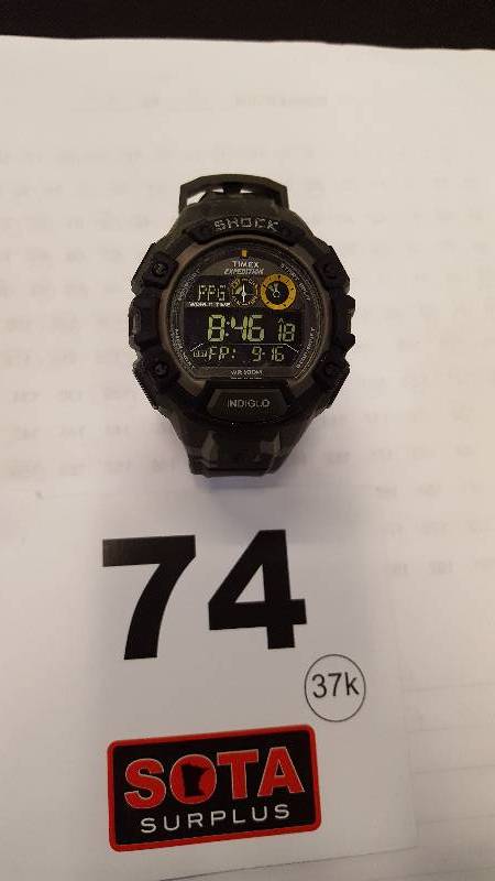 lot 74 image: Timex mens Expedition Global Shock Watch, Camo