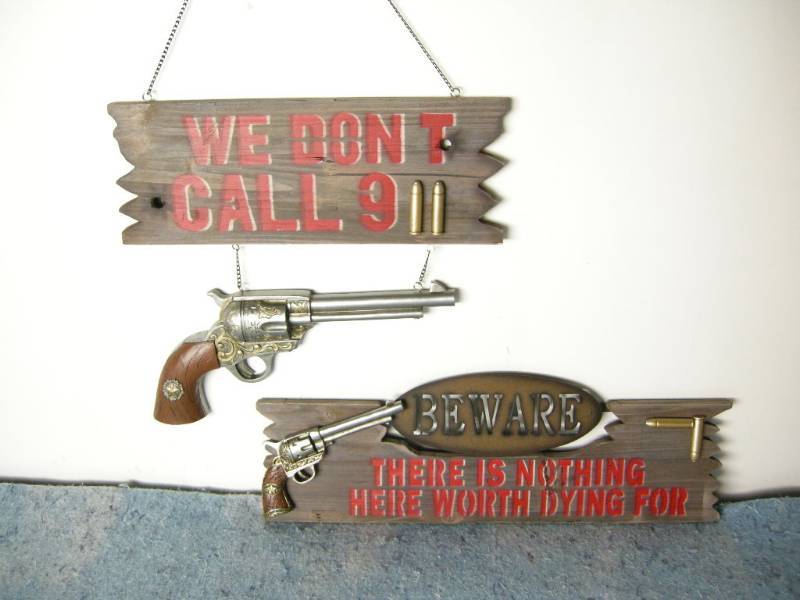 Pistol Theme Warning Signs