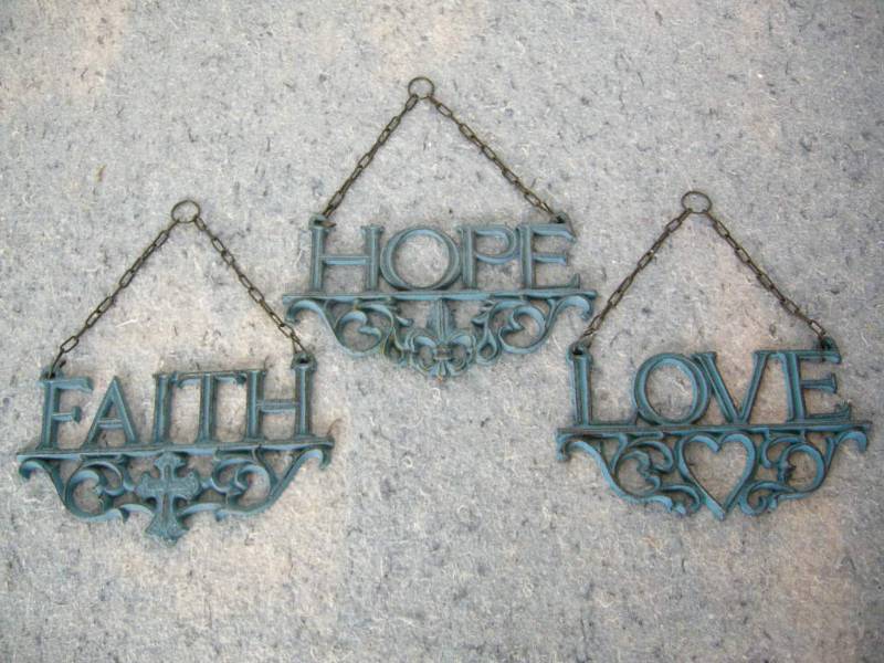 Cast Faith, Hope, Love Signs