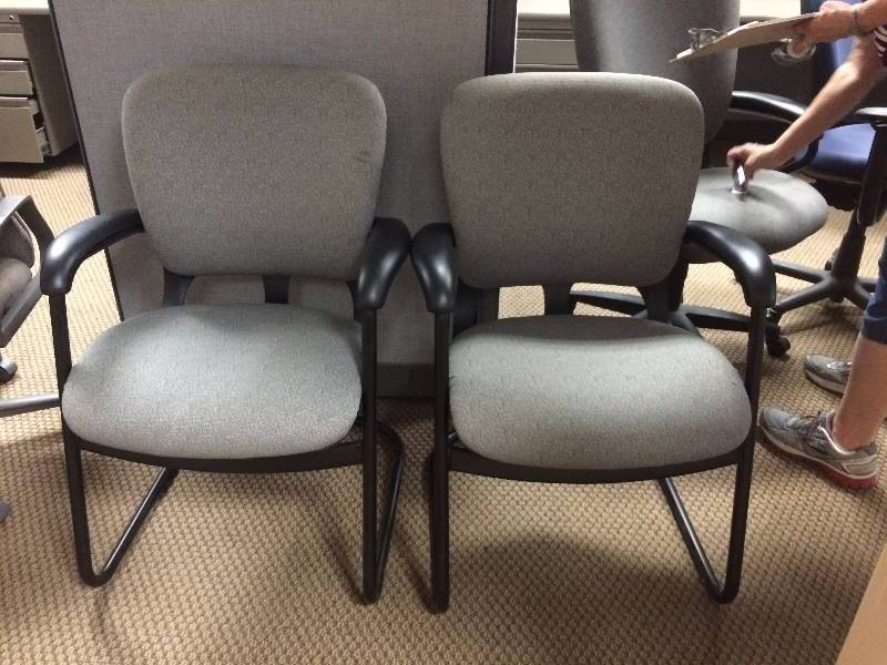 Pair Super Quality Hon Guest Chairs - Great Condition - Fabric May Need Quick Clean Up