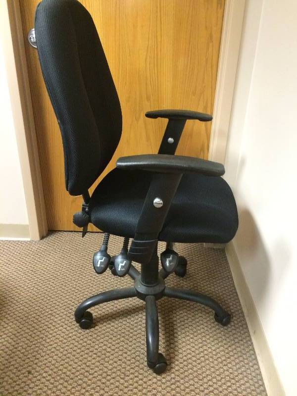 Super Quality Sleek Ergonomic Multi Adjustible Settings & Arms Swivel Rolling Executive Office Chair - Super Condition