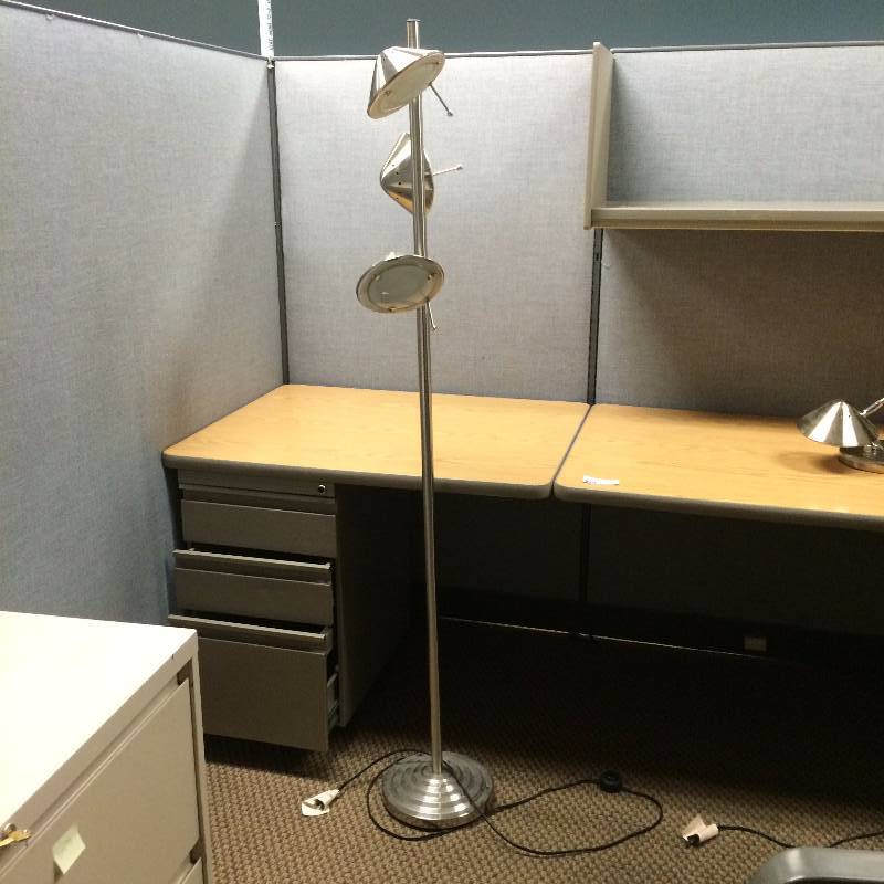 Super Contemporary MCM Chic 3 Light Chrome Industrial Look Floor Lamp - Excellent Condition