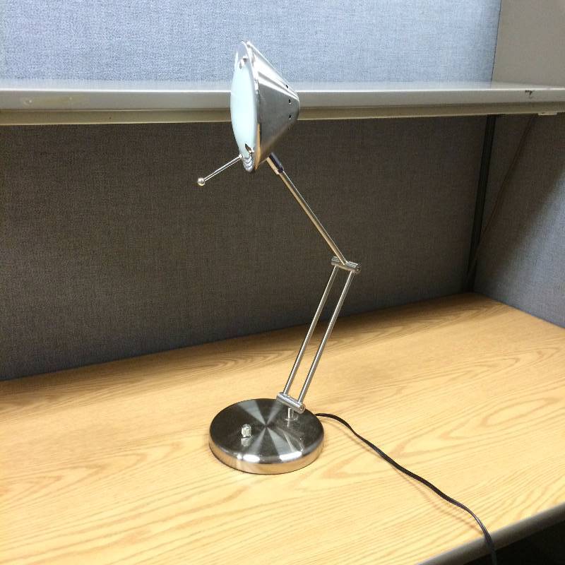Super Contemporary MCM Chic Chrome Industrial Look Multi Positional Student Office Desk Table Lamp - Excellent Condition