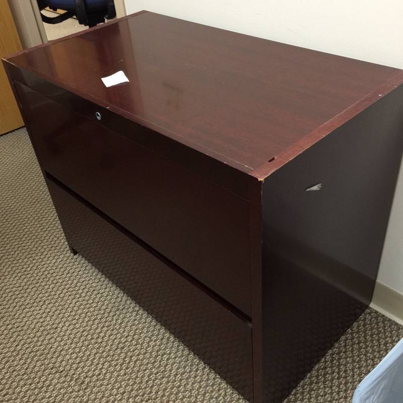 Lovely Cherry Wood 2 Drawer Lateral Filing Cabinet - Super Condition