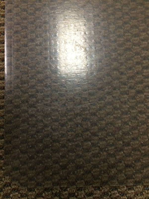 Large Acryllic Carpet Chair Mat - Cleated backing keeps mat firmly in place - Nice Condition