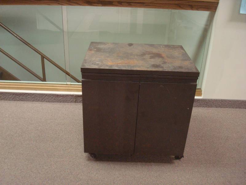 Metal Cabinet On Wheels, Used, Some Wear, Marks