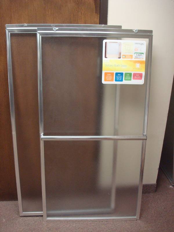New Sterling Bath Shower Door, Pebbled Glass, 54 38 x 59 38