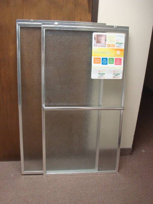 New Sterling Bath Shower Door, Rain Glass, 54 38 x 59 38