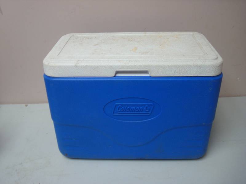 Coleman Blue Cooler, Used, Some Wear, Marks