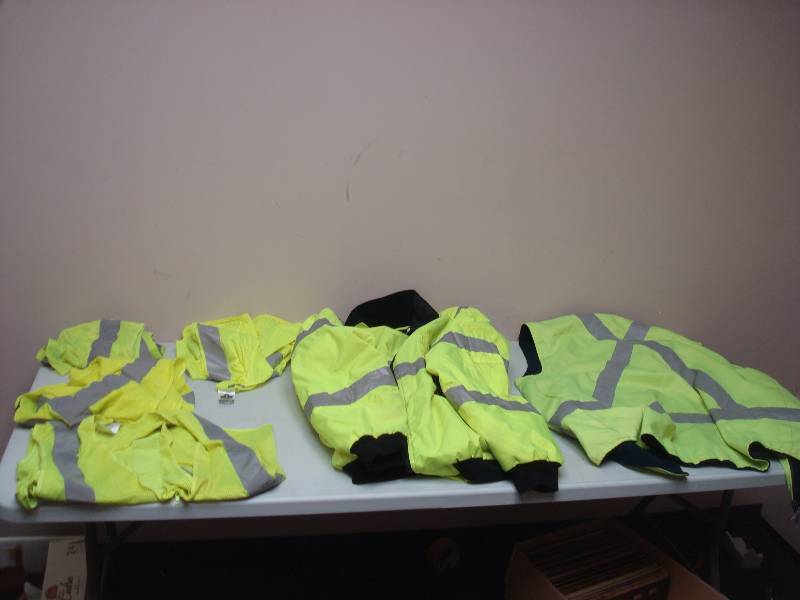 Lot Of Reflective Vests And Jacket, XX Large Size, Used, Show Wear, Marks, Some Glowear